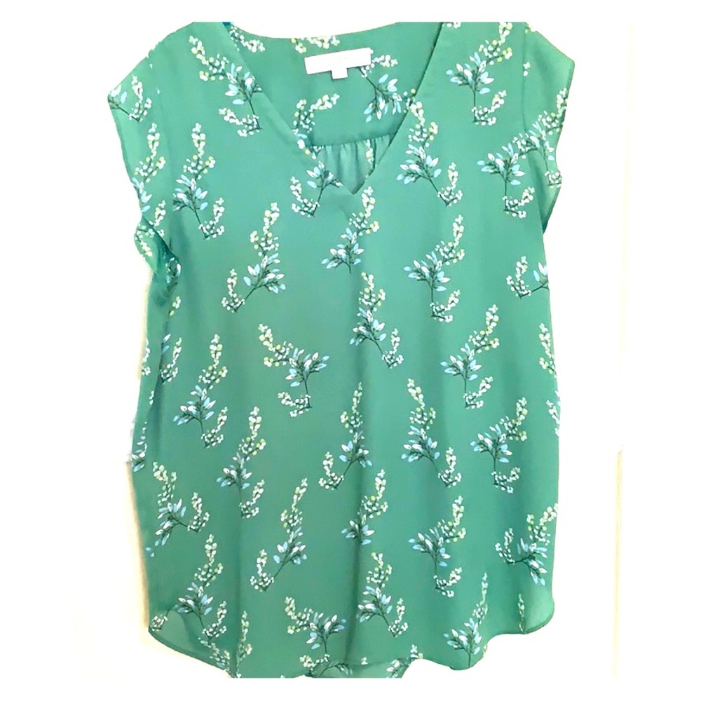 Green floral Loft blouse